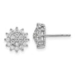 14K White Gold Lab Grown Diamond VS/SI GH, Cluster Post Earrings