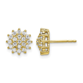 14k 1/2 carat Lab Grown Diamond VS/SI+ G+ Complete Cluster Post Earrings - Birthstone Company