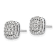 14k White Gold 7/8 carat Lab Grown Diamond VS/SI+ G+ Complete Square Halo Post Earrings - Birthstone Company
