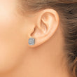 14k White Gold 7/8 carat Lab Grown Diamond VS/SI+ G+ Complete Square Halo Post Earrings - Birthstone Company