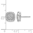 14k White Gold 7/8 carat Lab Grown Diamond VS/SI+ G+ Complete Square Halo Post Earrings - Birthstone Company