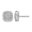 14k White Gold 7/8 carat Lab Grown Diamond VS/SI+ G+ Complete Square Halo Post Earrings - Birthstone Company
