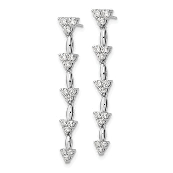 14K White Gold Lab Grown Diamond VS/SI GH, Marquise Cluster Dangle E