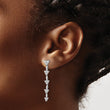 14k White Gold 1 carat Lab Grown Diamond VS/SI+ G+ Complete Marquise Dangle Cluster Post Earrings - Birthstone Company
