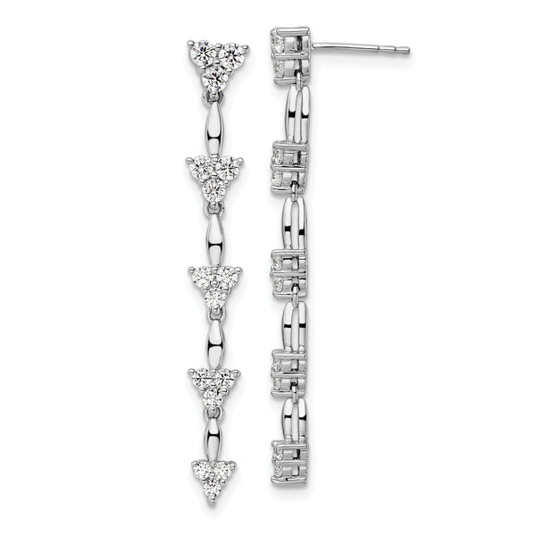 14K White Gold Lab Grown Diamond VS/SI GH, Marquise Cluster Dangle E