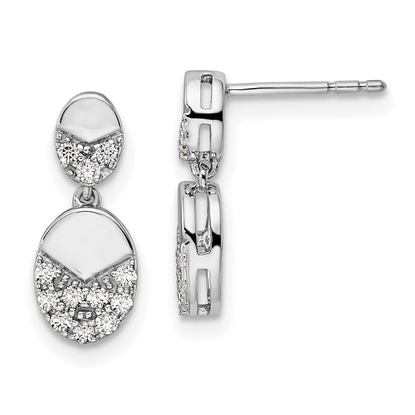 14K White Gold Lab Grown Diamond VS/SI GH, Dangle Post Earrings