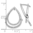 14K White Gold Lab Grown Diamond Teardrop Fashion Hinged Earrings