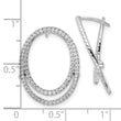 14K White Gold Lab Grown Diamond Oval Fashion Hinged Earrings