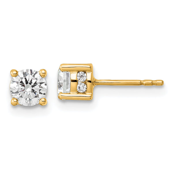 14k Yellow Gold Lab Grown Diamond Fashion Earrings