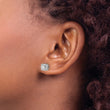 10k White Gold 1 carat Lab Grown Diamond VS/SI+ G+ Complete Round Fashion Halo Post Earrings - Birthstone Company