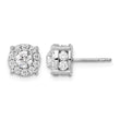 10K White Gold 1 1/2 ct Lab-Created Diamond VS/SI+ G+ Halo Earrings - Birthstone Company