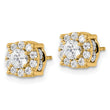 14K Yellow Gold 1 1/2 ct Lab-Created Diamond VS/SI+ G+ Halo Earrings - Birthstone Company