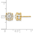 14K Yellow Gold 1 1/2 ct Lab-Created Diamond VS/SI+ G+ Halo Earrings - Birthstone Company