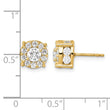 10K Yellow Gold 2 ct Lab-Created Diamond VS/SI+ G+ Halo Earrings - Birthstone Company