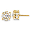 10K Yellow Gold 2 ct Lab-Created Diamond VS/SI+ G+ Halo Earrings