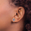 14K White Gold Lab Grown Diamond and Amethyst Post Earrings