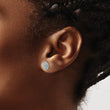 14k White Gold 1/5 carat Lab Grown Diamond VS/SI+ G+ and Aquamarine March Birthstone Post Earrings - Birthstone Company