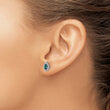 14K White Gold Lab Grown Diamond and Created Alexandrite Post Earrings