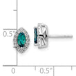 14K White Gold Lab Grown Diamond and Created Alexandrite Post Earrings