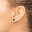 14k White Gold 1/5 carat Lab Grown Diamond VS/SI+ G+ and Lab Created Emerald May Birthstone Post Earrings - Birthstone Company