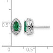 14k White Gold 1/5 carat Lab Grown Diamond VS/SI+ G+ and Lab Created Emerald May Birthstone Post Earrings - Birthstone Company