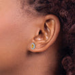 14k White Gold 1/5 carat Lab Grown Diamond VS/SI+ G+ and Citrine November Birthstone Post Earrings - Birthstone Company