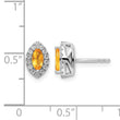 14k White Gold 1/5 carat Lab Grown Diamond VS/SI+ G+ and Citrine November Birthstone Post Earrings - Birthstone Company