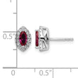 14k White Gold 1/5 carat Lab Grown Diamond VS/SI+ G+ and Lab Created Ruby July Birthstone Post Earrings - Birthstone Company