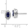 14K White Gold Lab Grown Diamond and Cr Blue Sapphire Post Earrings