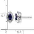 14k White Gold 1/5 carat Lab Grown Diamond VS/SI+ G+ and Lab Created Blue Sapphire September Birthstone Post Earrings - Birthstone Company
