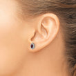 14K White Gold Lab Grown Diamond and Garnet Post Earrings