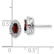 14K White Gold Lab Grown Diamond and Garnet Post Earrings