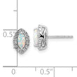 14K White Gold Lab Grown Diamond and Created Opal Post Earrings