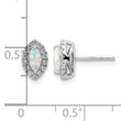 14k White Gold 1/5 carat Lab Grown Diamond VS/SI+ G+ and Lab Created Opal October Birthstone Post Earrings - Birthstone Company