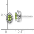 14K White Gold Lab Grown Diamond and Peridot Post Earrings