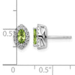 14k White Gold 1/5 carat Lab Grown Diamond VS/SI+ G+ and Peridot August Birthstone Post Earrings - Birthstone Company