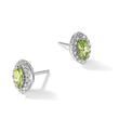 14k White Gold 1/5 carat Lab Grown Diamond VS/SI+ G+ and Peridot August Birthstone Post Earrings - Birthstone Company