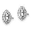 14K White Gold Lab Grown Diamond and White Sapphire Post Earrings