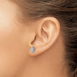 14K White Gold Lab Grown Diamond and White Sapphire Post Earrings