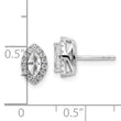 14K White Gold Lab Grown Diamond and White Sapphire Post Earrings
