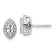 14K White Gold Lab Grown Diamond and White Sapphire Post Earrings