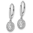 14k White Gold 1 1/5 carat Lab Grown Diamond VS/SI+ G+ Complete Oval Drop Leverback Earrings - Birthstone Company