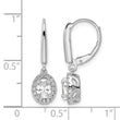 14k White Gold 1 1/5 carat Lab Grown Diamond VS/SI+ G+ Complete Oval Drop Leverback Earrings - Birthstone Company