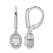 14k White Gold 1 1/5 carat Lab Grown Diamond VS/SI+ G+ Complete Oval Drop Leverback Earrings - Birthstone Company