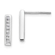14K White Gold Lab Grown Diamond Vertical Bar Post Earrings