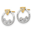 14k Two Tone 1/4 carat Lab Grown Diamond VS/SI+ G+ Complete Triangle Post Earrings with Circle Dangle Earring Jacket - Birthstone Company