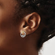 14k Two Tone 1/4 carat Lab Grown Diamond VS/SI+ G+ Complete Triangle Post Earrings with Circle Dangle Earring Jacket - Birthstone Company