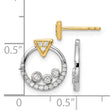 14k Two Tone 1/4 carat Lab Grown Diamond VS/SI+ G+ Complete Triangle Post Earrings with Circle Dangle Earring Jacket - Birthstone Company
