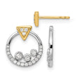 14k Two Tone 1/4 carat Lab Grown Diamond VS/SI+ G+ Complete Triangle Post Earrings with Circle Dangle Earring Jacket - Birthstone Company