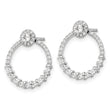 14K White Gold Lab Grown Diamond Circle Jacket and Post Earrings